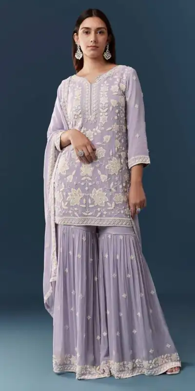 FC 727 Lavender Chiffon Georgette Salwar Suit. Perfect for Wedding, Party, Baby Shower, Pooja, Temple Visit – Grab it for ₹2599. Delivery 4-6 Work | Casual Suits, Jump Suits, Creative suits, Designer Suits, Palazzo Suits, Party Wear Suits, Patiala Suits, Salwar suit, Straight Suits