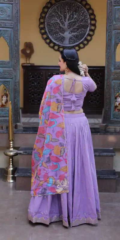KA 5069 Lavender Cosmos Silk Lehenga Choli with Zari & Embroidery Work. Introductory Price ₹2499. Delivery 4-6 Working Days. Shop now. | Bollywood Lehenga, Creative Lehenga, Designer Lehenga, Embroidered Lehenga, Lehenga, Party Wear Lehenga