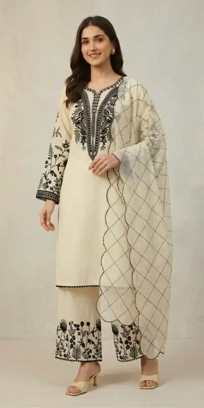 LG 2101 Off White Color Mal Cotton Embroidery Work Salwar Suit . Wedding, Party, Festive, Events, Get it for ₹2099. Delivery 4-6 Working Days. Shop now. | Casual Suits, Jump Suits, Creative suits, Designer Suits, Palazzo Suits, Party Wear Suits, Patiala Suits, Salwar suit, Straight Suits