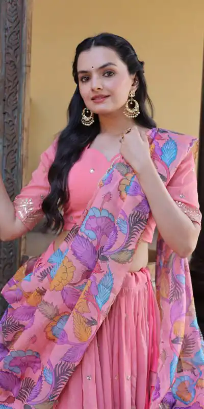 KA 5069 Peach Cosmos Silk Lehenga Choli with Zari & Embroidery Work. Introductory Price ₹2499. Delivery 4-6 Working Days. Shop now. | Bollywood Lehenga, Creative Lehenga, Designer Lehenga, Embroidered Lehenga, Lehenga, Party Wear Lehenga