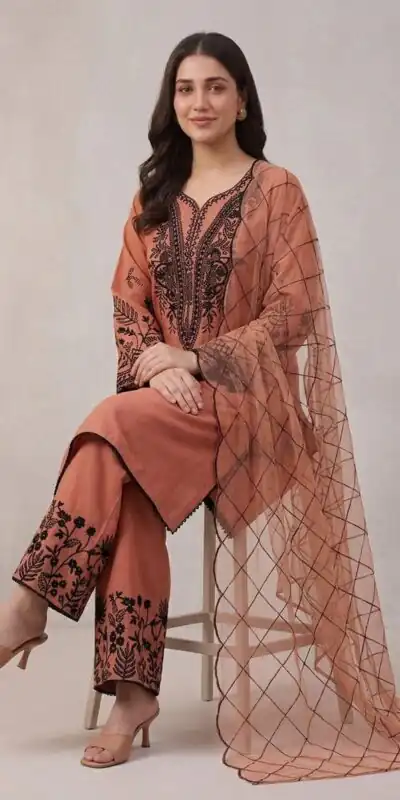 LG 2101 Rust Color Mal Cotton Embroidery Work Salwar Suit . Wedding, Party, Festive, Events, Get it for ₹2099. Delivery 4-6 Working Days. Shop now. | Casual Suits, Jump Suits, Creative suits, Designer Suits, Palazzo Suits, Party Wear Suits, Patiala Suits, Salwar suit, Straight Suits