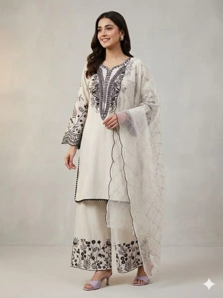 LG 2101 White Color Mal Cotton Embroidery Work Salwar Suit . Wedding, Party, Festive, Events, Get it for ₹2099. Delivery 4-6 Working Days. Shop now. | Casual Suits, Jump Suits, Creative suits, Designer Suits, Palazzo Suits, Party Wear Suits, Patiala Suits, Salwar suit, Straight Suits