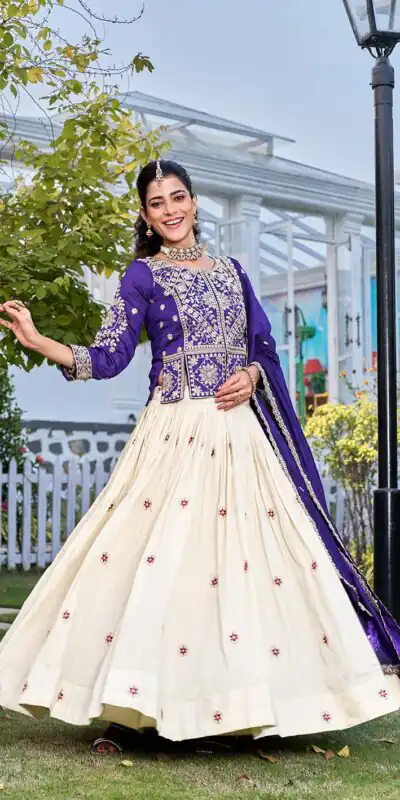 Ram 173 Navy Blue in Color Vichitra Silk Embroidery Work Lehenga Choli . Now at just ₹2549. Delivery 4-6 Working Days. Shop now. | Bollywood Lehenga, Creative Lehenga, Designer Lehenga, Embroidered Lehenga, Lehenga, Party Wear Lehenga