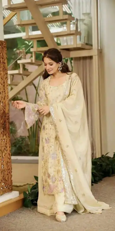 RTC 6030 Cream Vichitra Silk Salwar Suit with Embroidery Work. Wedding, Party, Festive, Events, Grab it for ₹2649. Delivery 4-6 Working Days. Shop now. | Casual Suits, Jump Suits, Creative suits, Designer Suits, Palazzo Suits, Party Wear Suits, Patiala Suits, Salwar suit, Straight Suits