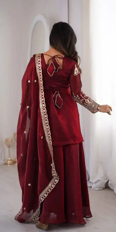 ZSR 3168 Maroon Color Fendy Silk With Embroidery Work Salwar Suit. Get it for ₹2149. Delivery 4-6 Working Days. Online Shop now. | Casual Suits, Jump Suits, Creative suits, Designer Suits, Palazzo Suits, Party Wear Suits, Patiala Suits, Salwar suit, Straight Suits