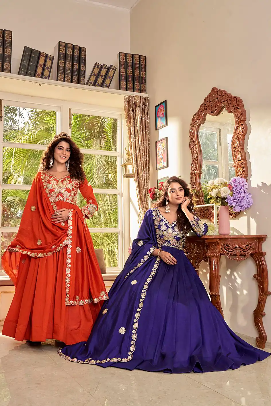 Ram 176 Purple Vichitra Silk Gown Perfect for Wedding, Party, Holi, Anniversary, Mehendi –. Grab it for ₹2049. Delivery 4-6 Working Days. Shop now. | Bollywood Gowns, Creative Gowns, Designer Gowns, Embroidered Gowns, Gowns, Party Wear Gowns