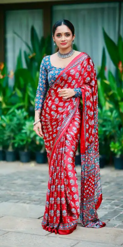 NC 5603 Red Color Satin Crap Saree with Mirror Work. Introductory Price ₹1799. Delivery Online 4-6 Working Days. Shop now. | Creative Sarees, Bollywood Sarees, Designer Sarees, Embroidered Sarees, Ethnic Saree, Modern Digital sarees, Party Wear Sarees, Sarees