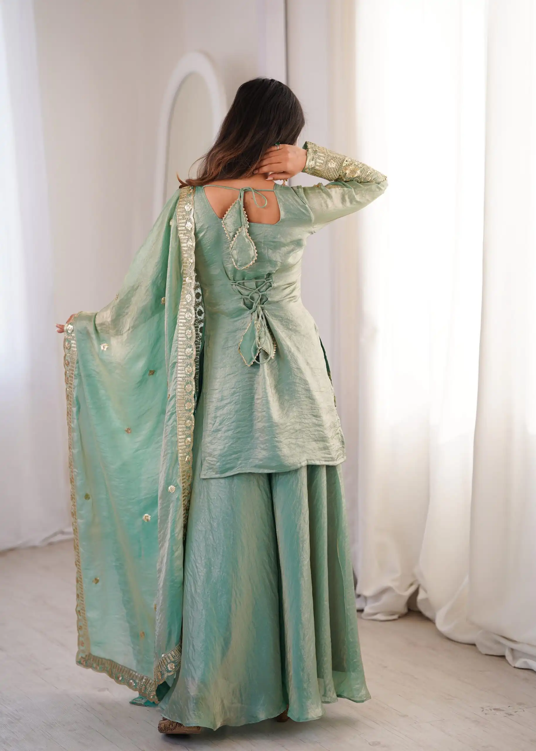 ZSR 3168 Sea Green Color Fendy Silk With Embroidery Work Salwar Suit. Get it for ₹2149. Delivery 4-6 Working Days. Online Shop now. | Casual Suits, Jump Suits, Creative suits, Designer Suits, Palazzo Suits, Party Wear Suits, Patiala Suits, Salwar suit, Straight Suits
