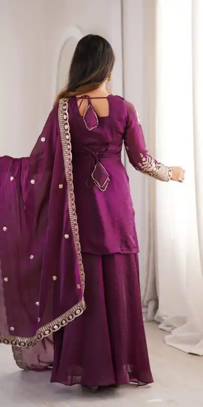ZSR 3168 Wine Color Fendy Silk With Embroidery Work Salwar Suit. Get it for ₹2149. Delivery 4-6 Working Days. Online Shop now. | Casual Suits, Jump Suits, Creative suits, Designer Suits, Palazzo Suits, Party Wear Suits, Patiala Suits, Salwar suit, Straight Suits