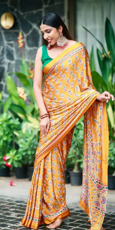 NC 5603 Yellow Color Satin Crap Saree with Mirror Work. Introductory Price ₹1799. Delivery Online 4-6 Working Days. Shop now. | Creative Sarees, Bollywood Sarees, Designer Sarees, Embroidered Sarees, Ethnic Saree, Modern Digital sarees, Party Wear Sarees, Sarees