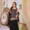MD 3093 Black Blooming Faux Georgette Salwar Suit Perfect for Wedding, Party, Makar Sankranti, Baby Shower, Traditional Day – . Special Price ₹2149. Deliv | Casual Suits, Jump Suits, Creative suits, Designer Suits, Palazzo Suits, Party Wear Suits, Patiala Suits, Salwar suit, Straight Suits