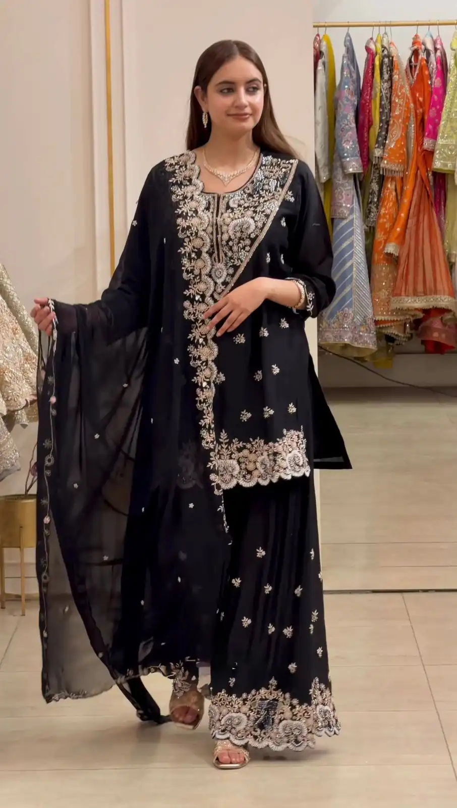 RTC 6031 Black Faux Georgette Salwar Suit Perfect for Wedding, Party, Family Gatherings, Sangeet, Housewarming – . Affordable Price ₹2049. Days | Casual Suits, Jump Suits, Creative suits, Designer Suits, Palazzo Suits, Party Wear Suits, Patiala Suits, Salwar suit, Straight Suits