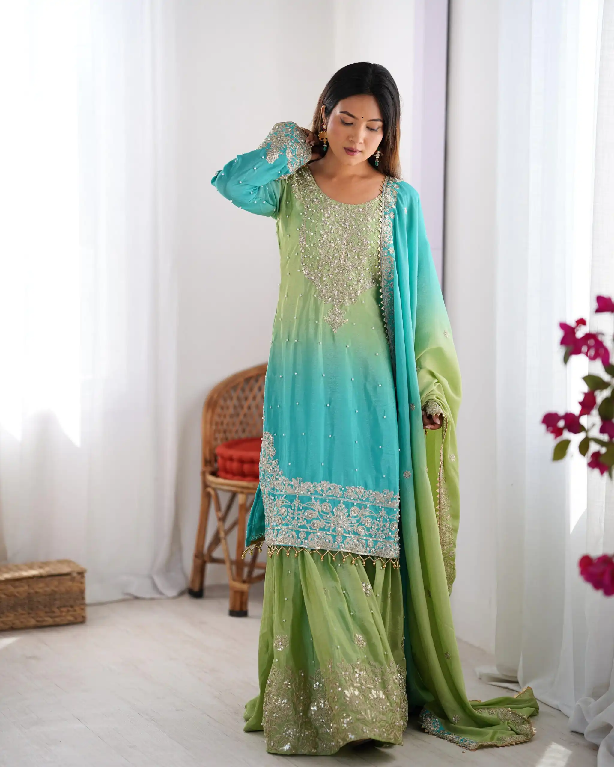KD 1498 Green Color Chinon Silk Designer Work Salwar Suit in Get it for ₹2499. Delivery 4-6 Working Days. Online Shop now. | Casual Suits, Jump Suits, Creative suits, Designer Suits, Palazzo Suits, Party Wear Suits, Patiala Suits, Salwar suit, Straight Suits
