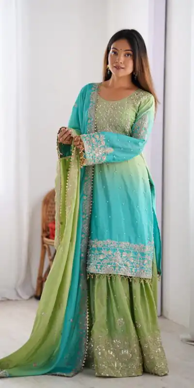 KD 1498 Green Color Chinon Silk Designer Work Salwar Suit in Get it for ₹2499. Delivery 4-6 Working Days. Online Shop now. | Casual Suits, Jump Suits, Creative suits, Designer Suits, Palazzo Suits, Party Wear Suits, Patiala Suits, Salwar suit, Straight Suits