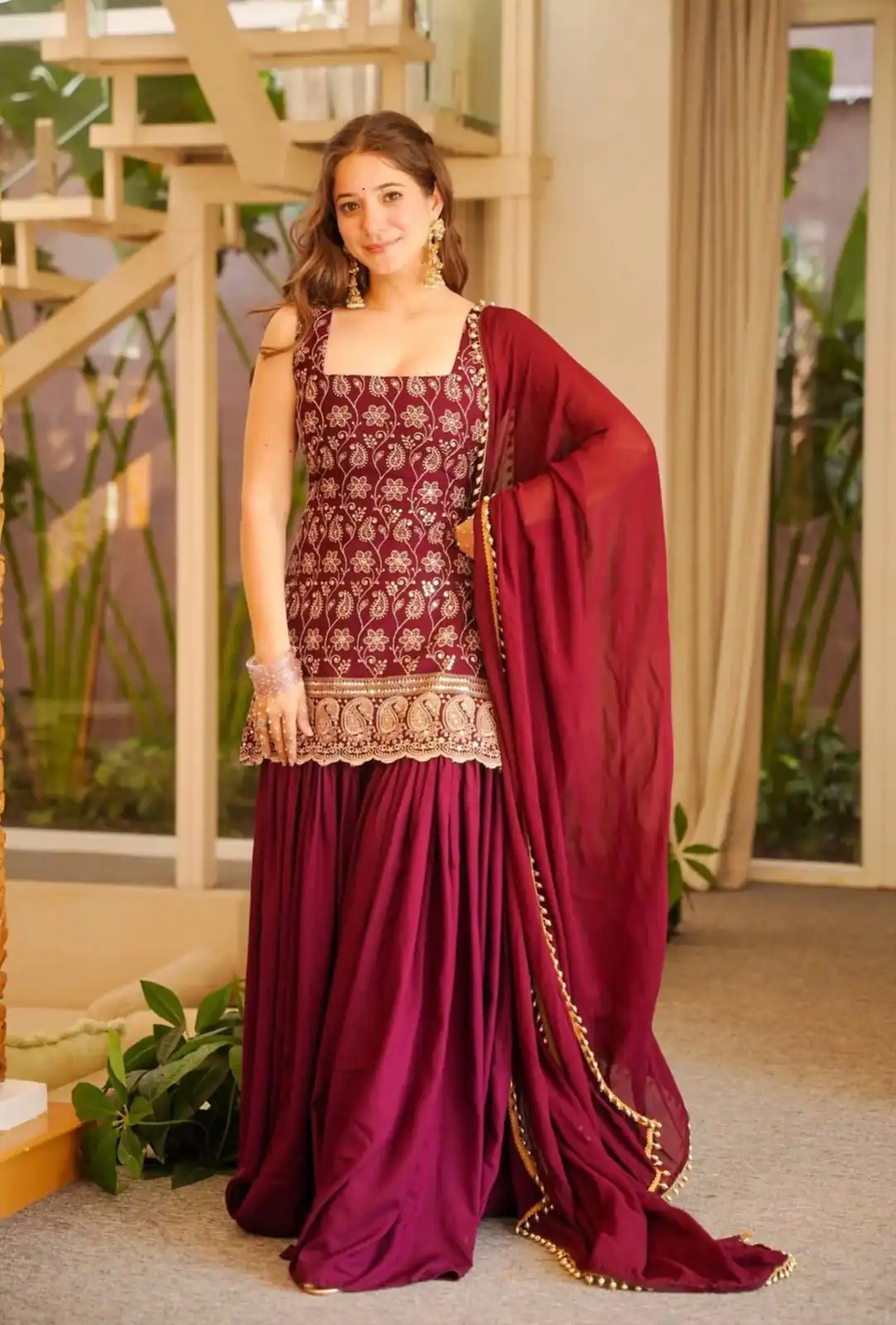 MD 3093 Red Blooming Faux Georgette Salwar Suit Perfect for Wedding, Party, Makar Sankranti, Baby Shower, Traditional Day – . Special Price ₹2149. Deliv | Casual Suits, Jump Suits, Creative suits, Designer Suits, Palazzo Suits, Party Wear Suits, Patiala Suits, Salwar suit, Straight Suits