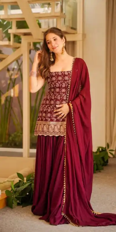 MD 3093 Red Blooming Faux Georgette Salwar Suit Perfect for Wedding, Party, Makar Sankranti, Baby Shower, Traditional Day – . Special Price ₹2149. Deliv | Casual Suits, Jump Suits, Creative suits, Designer Suits, Palazzo Suits, Party Wear Suits, Patiala Suits, Salwar suit, Straight Suits