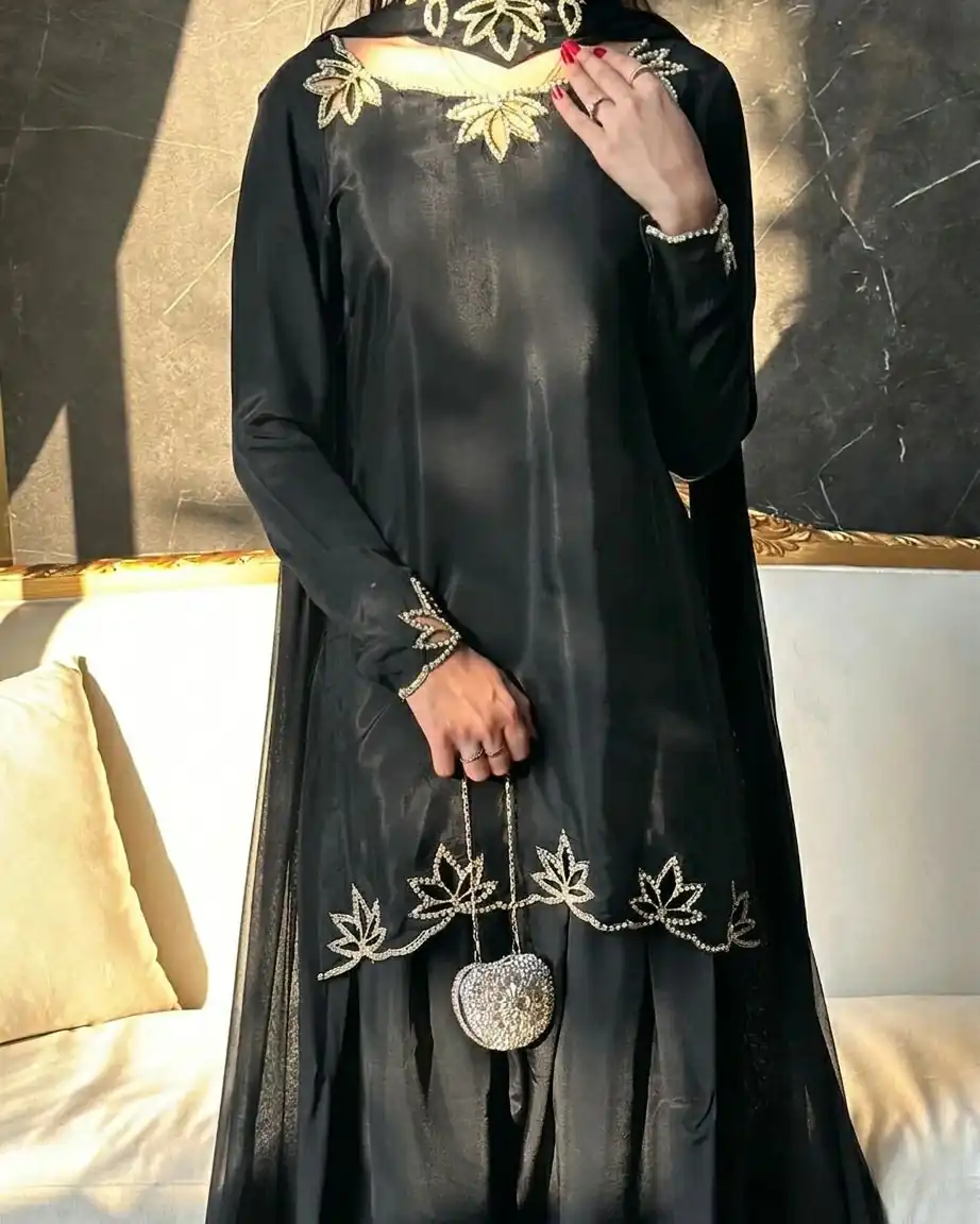 NF 1270 Black Natural Crep Salwar Suit Brown with Embroidery Work. Exclusive Offer ₹1899. Delivery 4-6 Working Days. Shop now. | Casual Suits, Jump Suits, Creative suits, Designer Suits, Palazzo Suits, Party Wear Suits, Patiala Suits, Salwar suit, Straight Suits