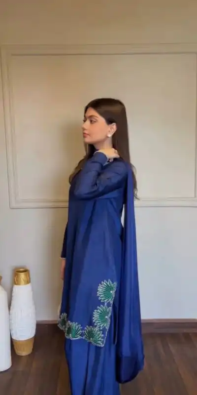 KD 1620 Blue American Silk Salwar Suit Perfect for Wedding, Party, Onam, Family Gatherings, Baisakhi – . Affordable Price ₹1849. Delivery 4-6 Working Days | Casual Suits, Jump Suits, Creative suits, Designer Suits, Palazzo Suits, Party Wear Suits, Patiala Suits, Salwar suit, Straight Suits
