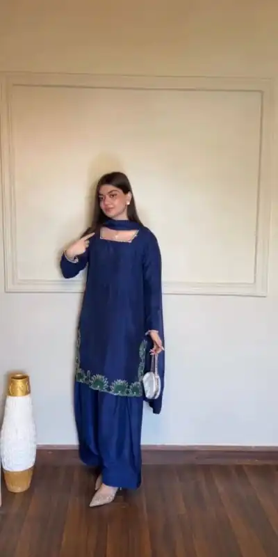 KD 1620 Blue American Silk Salwar Suit Perfect for Wedding, Party, Onam, Family Gatherings, Baisakhi – . Affordable Price ₹1849. Delivery 4-6 Working Days | Casual Suits, Jump Suits, Creative suits, Designer Suits, Palazzo Suits, Party Wear Suits, Patiala Suits, Salwar suit, Straight Suits