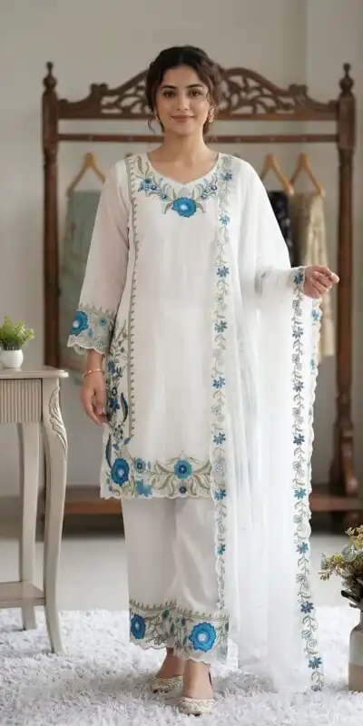 LG 2105 Blue Fox Georgette Salwar Suit With Embroidery Work. Affordable Price ₹2049. Delivery 4-6 Working Days. Shop now. | Casual Suits, Jump Suits, Creative suits, Designer Suits, Palazzo Suits, Party Wear Suits, Patiala Suits, Salwar suit, Straight Suits