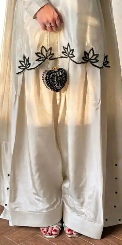 NF 1270 Off White Natural Crep Salwar Suit Brown with Embroidery Work. Exclusive Offer ₹1899. Delivery 4-6 Working Days. Shop now. | Casual Suits, Jump Suits, Creative suits, Designer Suits, Palazzo Suits, Party Wear Suits, Patiala Suits, Salwar suit, Straight Suits