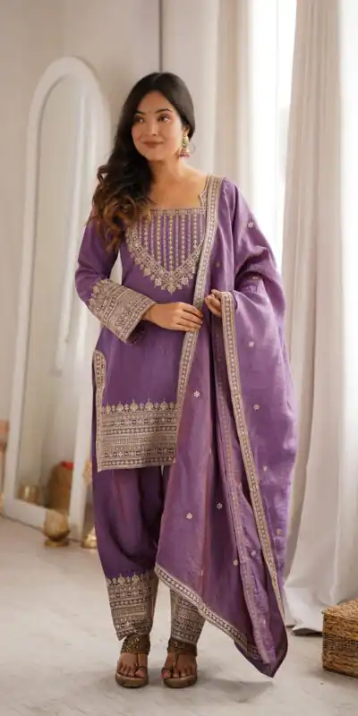 KB 303 Onion Vichitra Silk Salwar Suit with Embroidery Work. Wedding, Party, Festive, Events, Grab it for ₹2049. Delivery 4-6 Working Days. Shop now. | Casual Suits, Jump Suits, Creative suits, Designer Suits, Palazzo Suits, Party Wear Suits, Patiala Suits, Salwar suit, Straight Suits