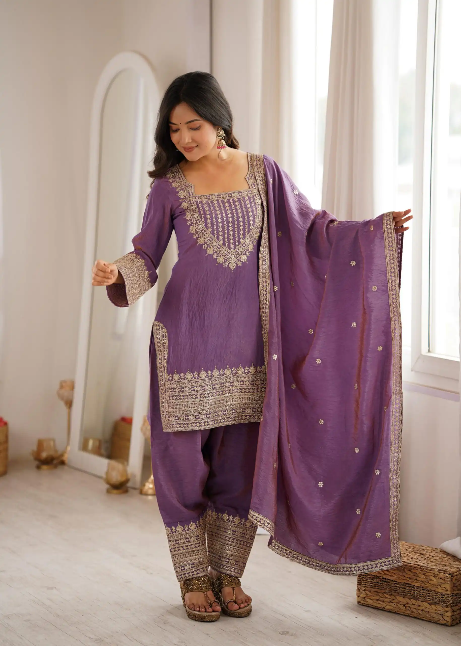 KB 303 Onion Vichitra Silk Salwar Suit with Embroidery Work. Wedding, Party, Festive, Events, Grab it for ₹2049. Delivery 4-6 Working Days. Shop now. | Casual Suits, Jump Suits, Creative suits, Designer Suits, Palazzo Suits, Party Wear Suits, Patiala Suits, Salwar suit, Straight Suits