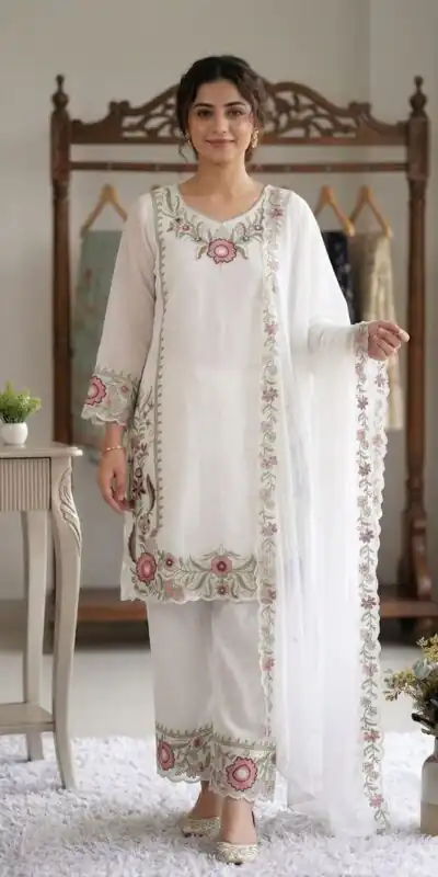 LG 2105 Peach Fox Georgette Salwar Suit With Embroidery Work. Affordable Price ₹2049. Delivery 4-6 Working Days. Shop now. | Casual Suits, Jump Suits, Creative suits, Designer Suits, Palazzo Suits, Party Wear Suits, Patiala Suits, Salwar suit, Straight Suits