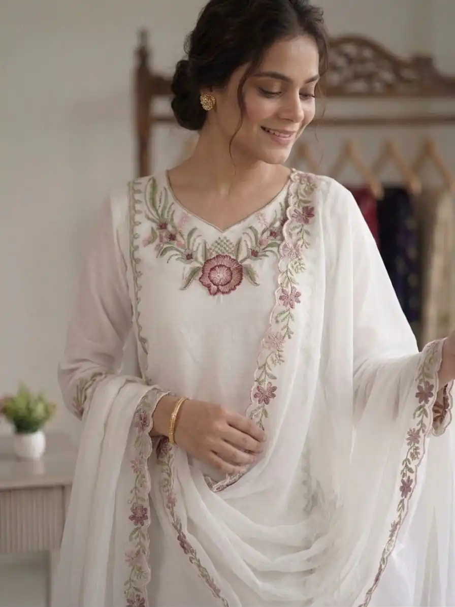 LG 2105 Peach Fox Georgette Salwar Suit With Embroidery Work. Affordable Price ₹2049. Delivery 4-6 Working Days. Shop now. | Casual Suits, Jump Suits, Creative suits, Designer Suits, Palazzo Suits, Party Wear Suits, Patiala Suits, Salwar suit, Straight Suits