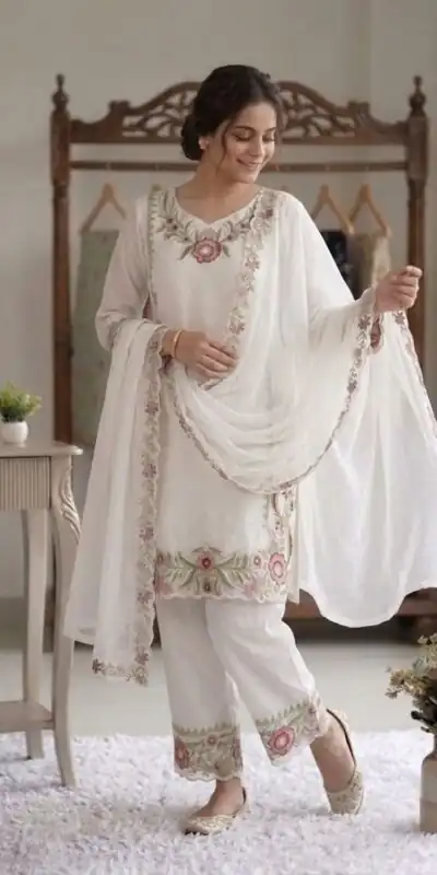 LG 2105 Peach Fox Georgette Salwar Suit With Embroidery Work. Affordable Price ₹2049. Delivery 4-6 Working Days. Shop now. | Casual Suits, Jump Suits, Creative suits, Designer Suits, Palazzo Suits, Party Wear Suits, Patiala Suits, Salwar suit, Straight Suits