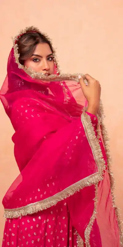 ZSR 3173 Pink Chanderi Jacquard Butti Salwar Suit with Mirror Work & Lace Work. Festive Deal ₹2049. Delivery 4-6 Working Days. Shop now. | Casual Suits, Jump Suits, Creative suits, Designer Suits, Palazzo Suits, Party Wear Suits, Patiala Suits, Salwar suit, Straight Suits