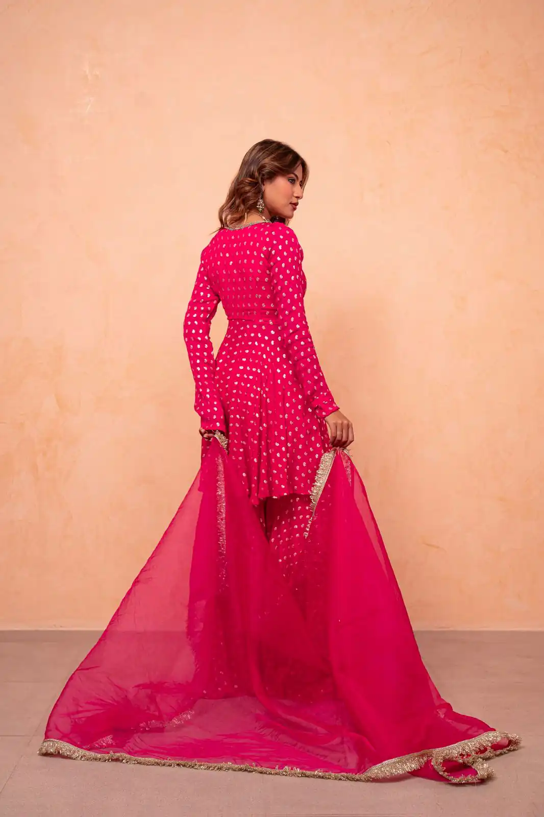 ZSR 3173 Pink Chanderi Jacquard Butti Salwar Suit with Mirror Work & Lace Work. Festive Deal ₹2049. Delivery 4-6 Working Days. Shop now. | Casual Suits, Jump Suits, Creative suits, Designer Suits, Palazzo Suits, Party Wear Suits, Patiala Suits, Salwar suit, Straight Suits