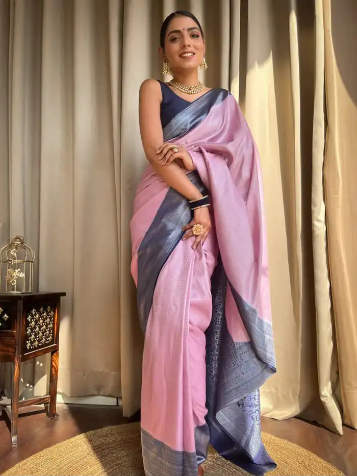 KPR 230 Pink Soft Lichi Silk Saree Perfect for Wedding, Party, Reception, Diwali, Ethnic Day – . Affordable Price ₹1449. Delivery 4-6 Working Days. | Creative Sarees, Bollywood Sarees, Designer Sarees, Embroidered Sarees, Ethnic Saree, Modern Digital sarees, Party Wear Sarees, Sarees
