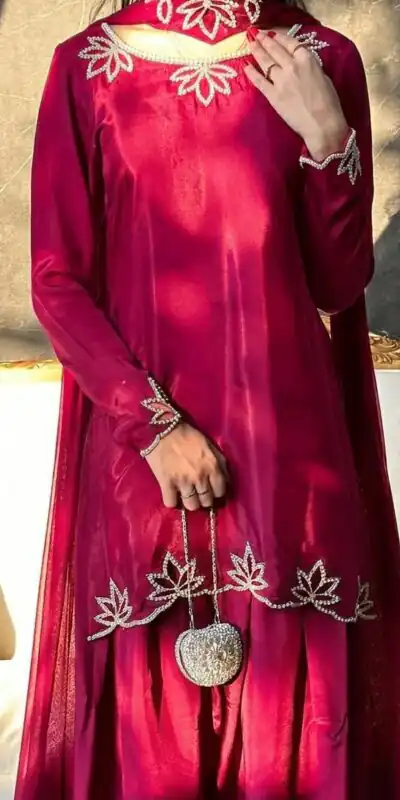 NF 1270 Pink Natural Crep Salwar Suit Brown with Embroidery Work. Exclusive Offer ₹1899. Delivery 4-6 Working Days. Shop now. | Casual Suits, Jump Suits, Creative suits, Designer Suits, Palazzo Suits, Party Wear Suits, Patiala Suits, Salwar suit, Straight Suits