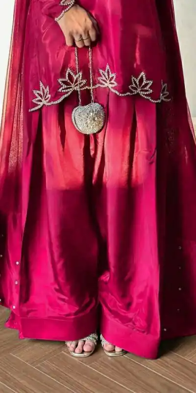 NF 1270 Pink Natural Crep Salwar Suit Brown with Embroidery Work. Exclusive Offer ₹1899. Delivery 4-6 Working Days. Shop now. | Casual Suits, Jump Suits, Creative suits, Designer Suits, Palazzo Suits, Party Wear Suits, Patiala Suits, Salwar suit, Straight Suits