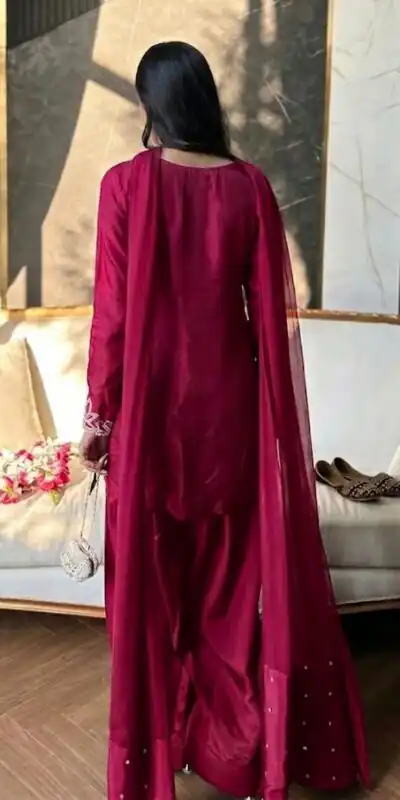 NF 1270 Pink Natural Crep Salwar Suit Brown with Embroidery Work. Exclusive Offer ₹1899. Delivery 4-6 Working Days. Shop now. | Casual Suits, Jump Suits, Creative suits, Designer Suits, Palazzo Suits, Party Wear Suits, Patiala Suits, Salwar suit, Straight Suits