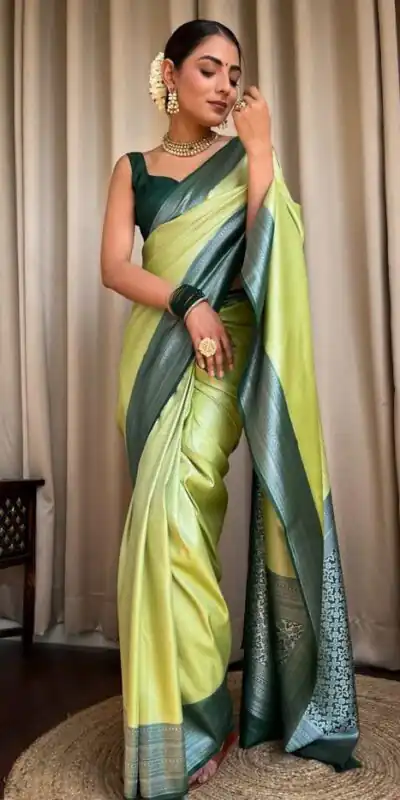 KPR 230 Pista Soft Lichi Silk Saree Perfect for Wedding, Party, Reception, Diwali, Ethnic Day – . Affordable Price ₹1449. Delivery 4-6 Working Days. | Creative Sarees, Bollywood Sarees, Designer Sarees, Embroidered Sarees, Ethnic Saree, Modern Digital sarees, Party Wear Sarees, Sarees