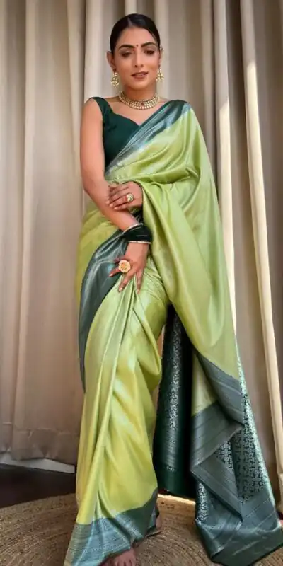 KPR 230 Pista Soft Lichi Silk Saree Perfect for Wedding, Party, Reception, Diwali, Ethnic Day – . Affordable Price ₹1449. Delivery 4-6 Working Days. | Creative Sarees, Bollywood Sarees, Designer Sarees, Embroidered Sarees, Ethnic Saree, Modern Digital sarees, Party Wear Sarees, Sarees