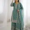 ZSR 3167 Sea Green Fendy Silk Salwar Suitwith Embroidery Work & Lace Work. Now at just ₹2149. Delivery 4-6 Working Days. Shop now. | Casual Suits, Jump Suits, Creative suits, Designer Suits, Palazzo Suits, Party Wear Suits, Patiala Suits, Salwar suit, Straight Suits