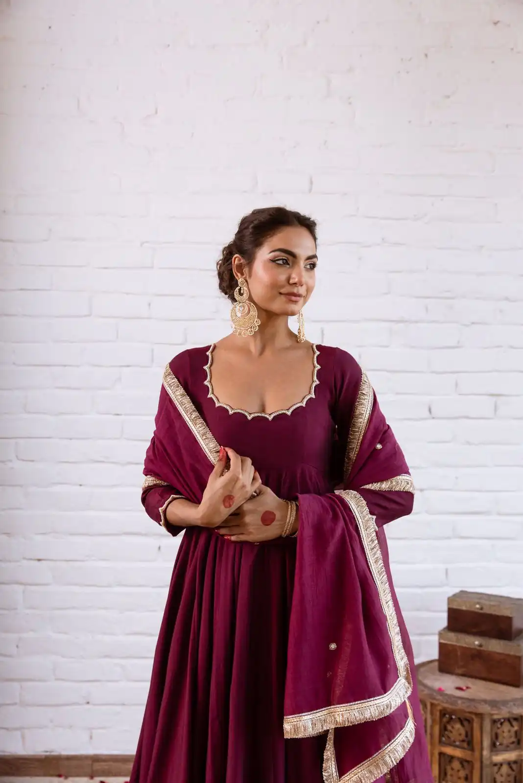 SRK 5324 Wine Color Vichitra silk Gown with Bead Work & Lace Work. Now at just ₹1749. Delivery 4-6 Working Days. Shop now. | Bollywood Gowns, Creative Gowns, Designer Gowns, Embroidered Gowns, Gowns, Party Wear Gowns