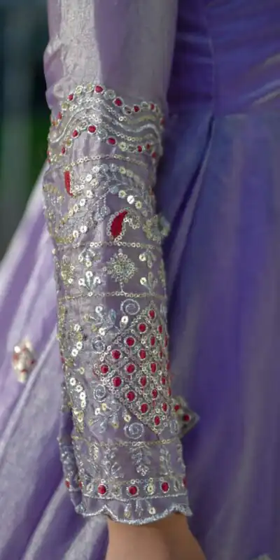 KD 1619 Lavender Color Fendy Silk Anarkali Suit with Thread Embroidery. Grab it for ₹2499. Delivery 4-6 Working Days. Shop now. | Anarkali Suits, Bollywood Anarkali, Creative-Anarkali, Designer Anarkali, Embroidered Anarkali, Party Wear Anarkali