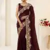 JR 670 Maroon in Space Silk Embroidery Work & Zari Work Saree . Available at ₹1949 only. Delivery 4-6 Working Days. Shop now. | Creative Sarees, Bollywood Sarees, Designer Sarees, Embroidered Sarees, Ethnic Saree, Modern Digital sarees, Party Wear Sarees, Sarees