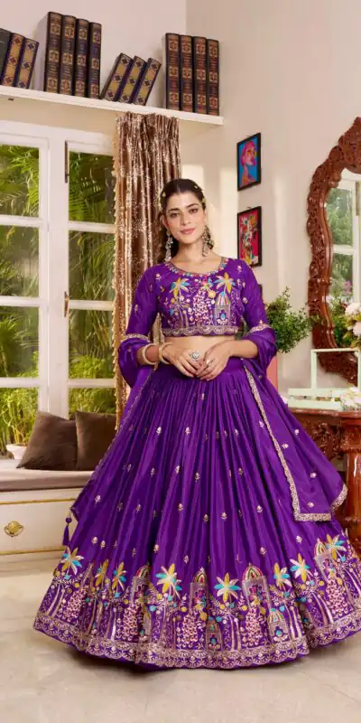 Ram 178 Purple Color Pure Crap Silk Lehenga Choli with Embroidery Work. Best Price ₹2549. Delivery 4-6 Working Days. Shop now. | Bollywood Lehenga, Creative Lehenga, Designer Lehenga, Embroidered Lehenga, Lehenga, Party Wear Lehenga