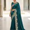 JR 670 Teal in Space Silk Embroidery Work & Zari Work Saree . Available at ₹1949 only. Delivery 4-6 Working Days. Shop now. | Creative Sarees, Bollywood Sarees, Designer Sarees, Embroidered Sarees, Ethnic Saree, Modern Digital sarees, Party Wear Sarees, Sarees