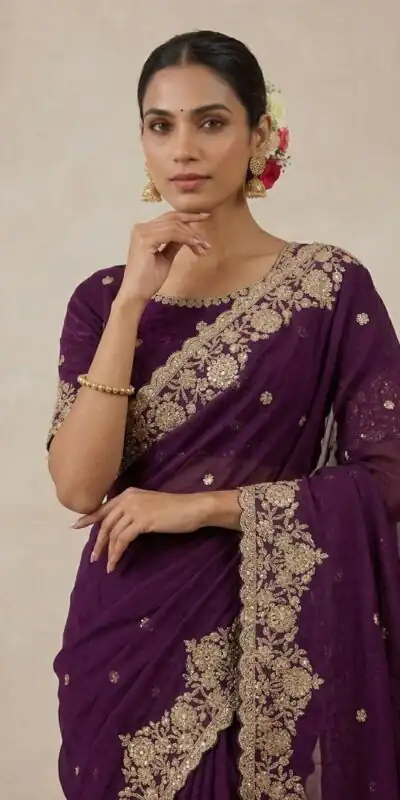 JR 670 Wine in Space Silk Embroidery Work & Zari Work Saree . Available at ₹1949 only. Delivery 4-6 Working Days. Shop now. | Creative Sarees, Bollywood Sarees, Designer Sarees, Embroidered Sarees, Ethnic Saree, Modern Digital sarees, Party Wear Sarees, Sarees