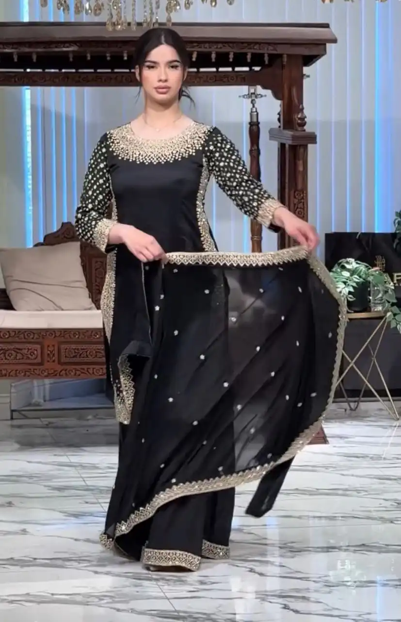 ZB 5056 Black in Color Natural Crepe Embroidery Work Salwar Suit . Wedding, Party, Festive, Events, Get it for ₹2199. Delivery 4-6 Working Days. Shop now. | Casual Suits, Jump Suits, Creative suits, Designer Suits, Palazzo Suits, Party Wear Suits, Patiala Suits, Salwar suit, Straight Suits