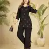 DIVA 158 Black Viscose Rayon Kurti with Embroidery Work & Mirror Work. Wedding, Party, Festive Grab it for ₹1749. Delivery 4-6 Working Days. Shop now. | Bollywood Kurti, Creative Kurtis, Designer Kurti, Kurti, Party Wear Kurti, Selfie Kurti