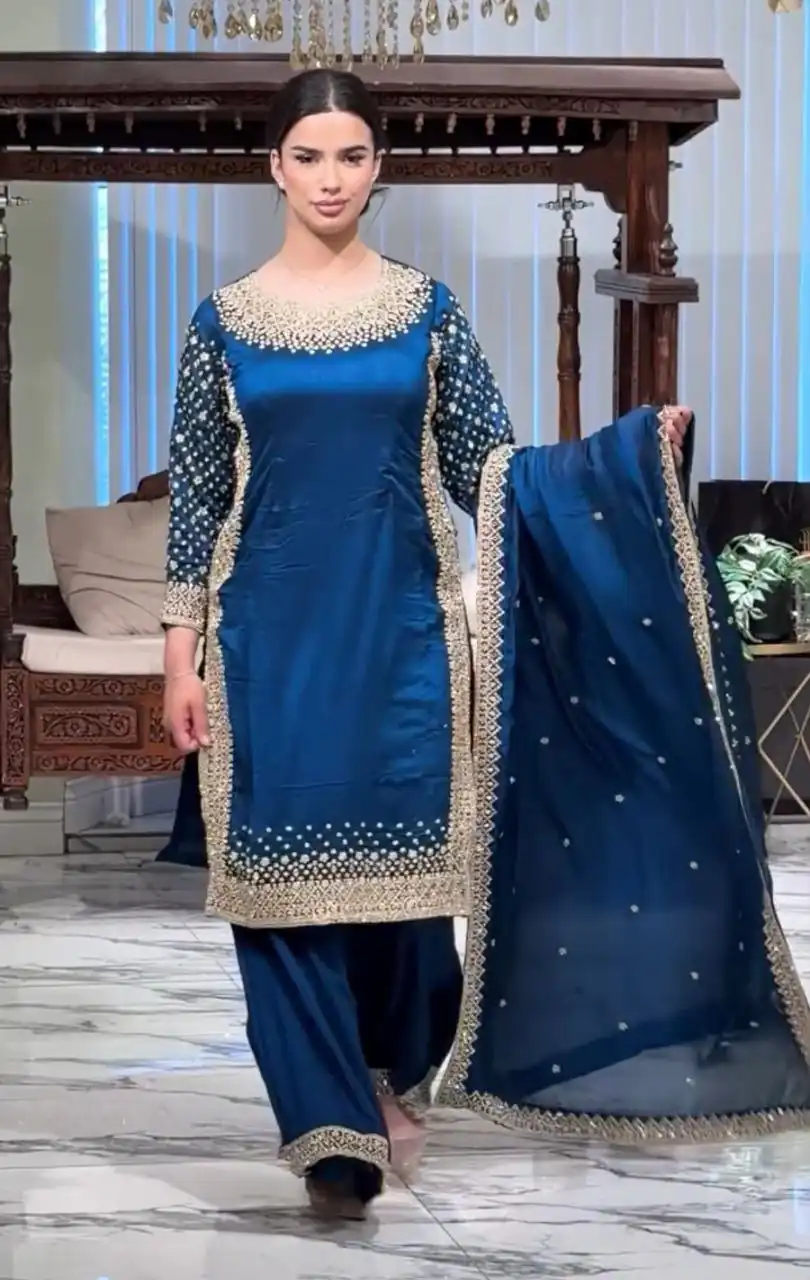 ZB 5056 Blue in Color Natural Crepe Embroidery Work Salwar Suit . Wedding, Party, Festive, Events, Get it for ₹2199. Delivery 4-6 Working Days. Shop now. | Casual Suits, Jump Suits, Creative suits, Designer Suits, Palazzo Suits, Party Wear Suits, Patiala Suits, Salwar suit, Straight Suits