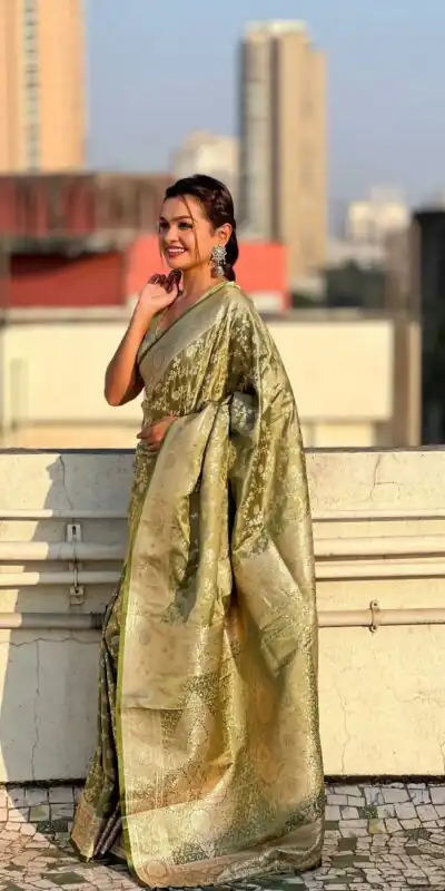 KPR 290 Green in Soft Lichi Silk Jacquard Work Designer Work Saree . Exclusive Offer ₹1349. Delivery 4-6 Working Days. Shop now. | Creative Sarees, Bollywood Sarees, Designer Sarees, Embroidered Sarees, Ethnic Saree, Modern Digital sarees, Party Wear Sarees, Sarees