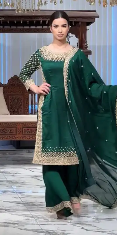 ZB 5056 Green in Color Natural Crepe Embroidery Work Salwar Suit . Wedding, Party, Festive, Events, Get it for ₹2199. Delivery 4-6 Working Days. Shop now. | Casual Suits, Jump Suits, Creative suits, Designer Suits, Palazzo Suits, Party Wear Suits, Patiala Suits, Salwar suit, Straight Suits